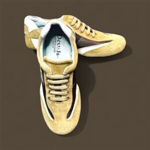 Roberto Cavalli Brown Suede and Leather Kicks sz 3.5